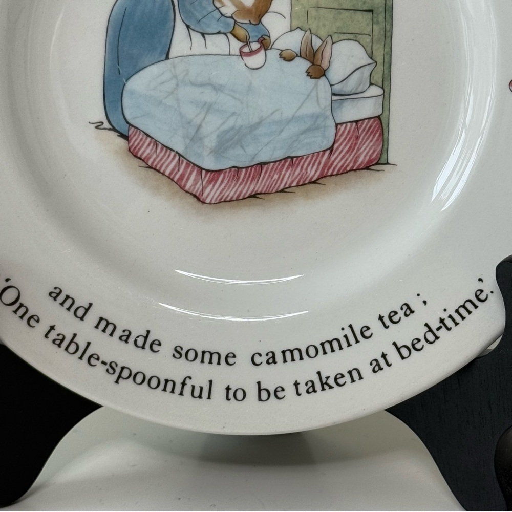 Beatrix Potter Peter Rabbit Camomile Tea" 7” Nursery Plate-Wedgwood Barlaston - Picture 4 of 13